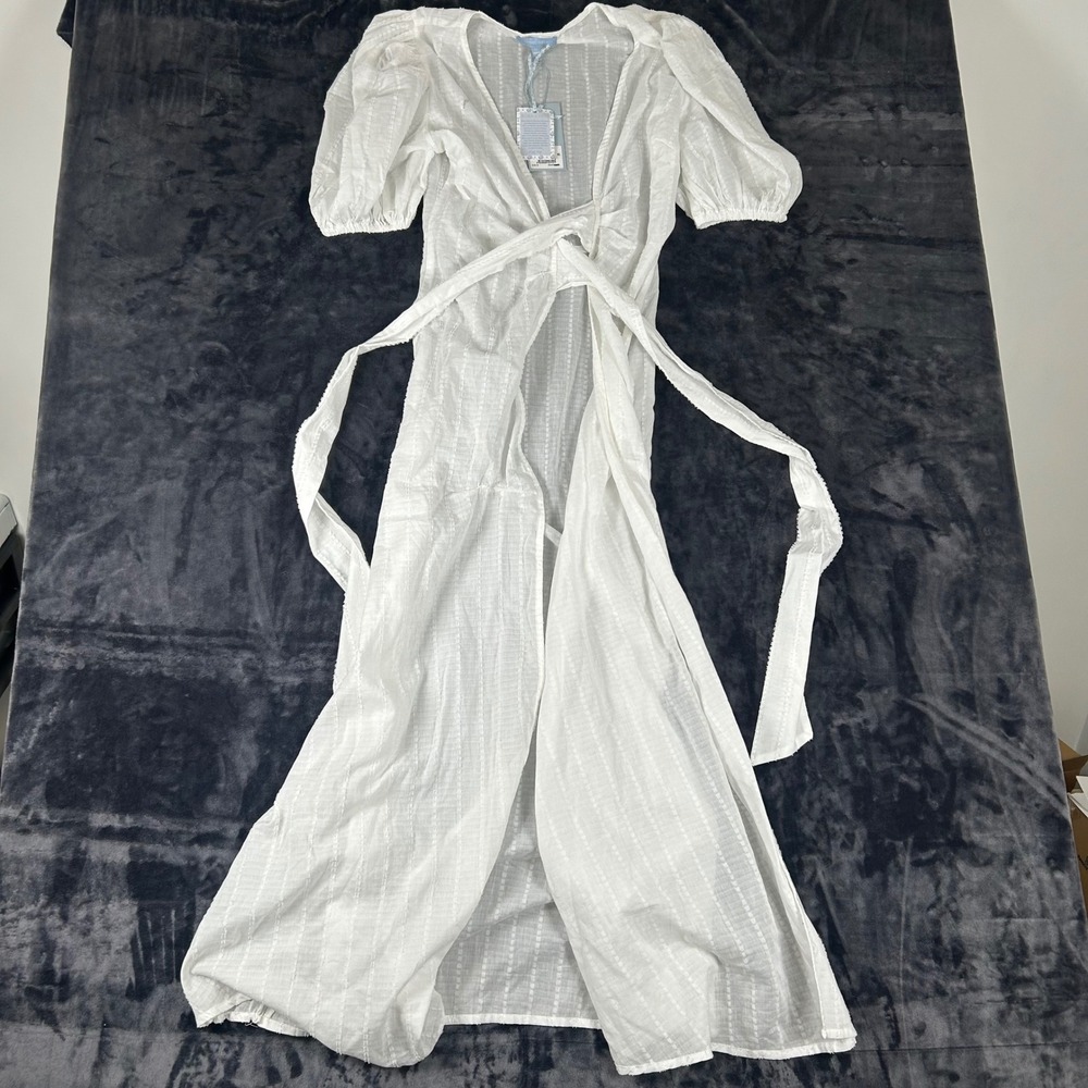 Antonio Melani Beach Cover Up Womens‎ M White Born on Fifth Sol Palm Wrap Midi